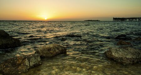Rocky Beach at Dusk の写真素材