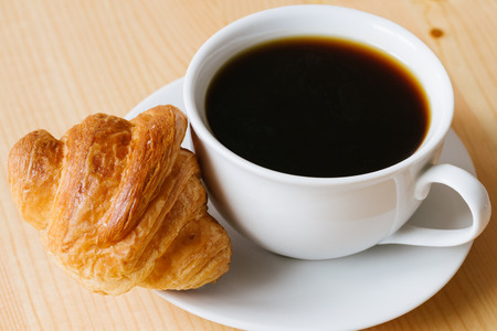 coffee and croissantの写真素材