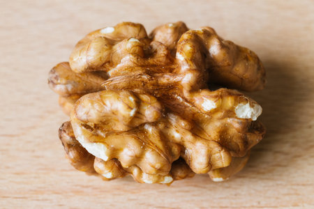 walnut kernel closeup macro texture