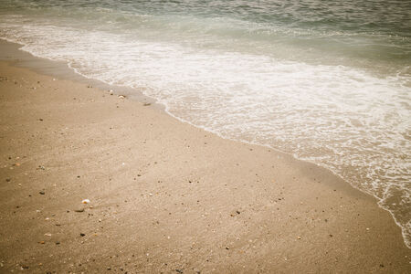 sand beach wave surf sea water vintage retroの写真素材