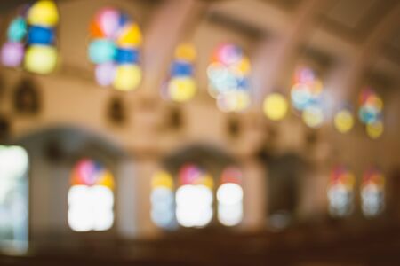 church interior blur abstractの写真素材