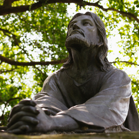 Jesus Christ statue sculptureの写真素材