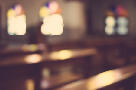 church interior blur abstract backgroundの写真素材