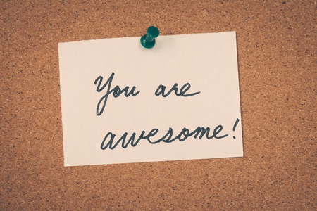 Awesome word letter text note messageの写真素材