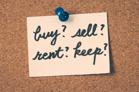 buy? sell? rent? keep?の写真素材