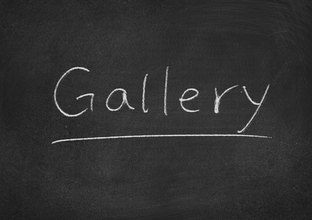 gallery concept word on a blackboard backgroundの写真素材