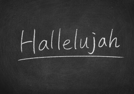 hallelujah concept word on a blackboard backgroundの写真素材