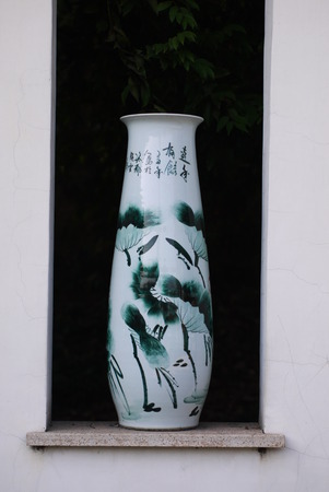 Vase in the Guangzhou Lingnan Impression Gardenのeditorial素材
