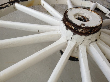 Rustic Wagon Wheelの写真素材