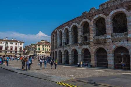 Verona in northern Italy is a world heritage listed tourist destination.のeditorial素材
