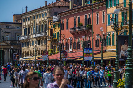 Verona in northern Italy is a world heritage listed tourist destination.のeditorial素材