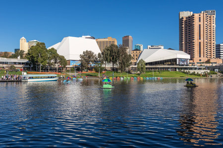 Adelaide views along the River Torrens walkwayのeditorial素材