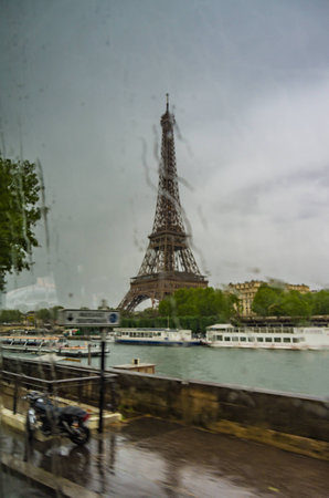 The Eiffel Tower in Paris, France  is a world famous Landmarkの写真素材