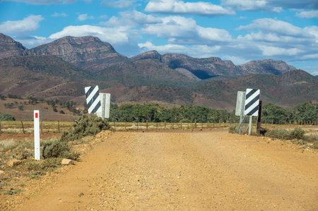 Outback roads and bush tracks in The Flinders Ranges National Parkの写真素材