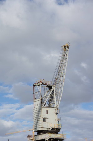 Waterfront Tower Crane sits idle and unused at Table Bay Harbour Cape Town