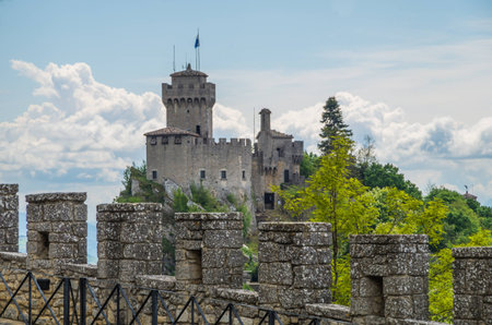 San Marino, Italy the castle of Rocca della Guaitaのeditorial素材