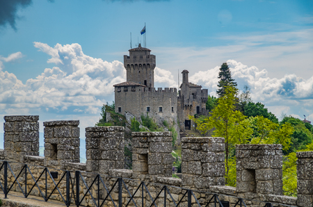 San Marino, Italy the castle of Rocca della Guaitaのeditorial素材