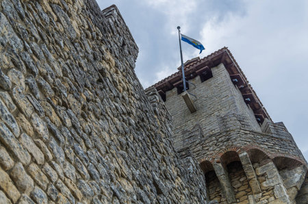 San Marino, Italy April 30 2014 the castle of Rocca della Guaitaのeditorial素材