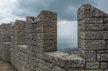 San Marino, Italy April 30 2014 the castle of Rocca della Guaitaのeditorial素材