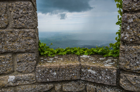 San Marino, Italy April 30 2014 the castle of Rocca della Guaitaのeditorial素材