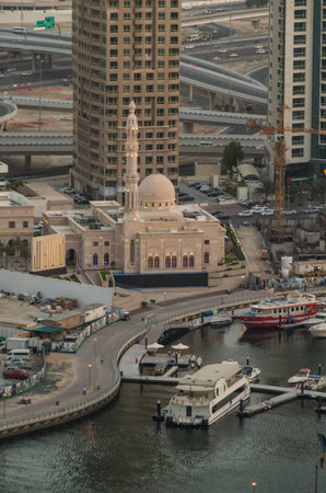 Dubai United Arab Emirates 14 May 2014  Beautiful  Mosgue in the global city of Dubaiのeditorial素材