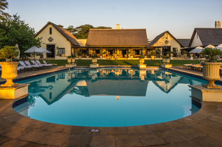 Livingstone Zambia 30 March 2016 The Royal Livingstone Hotel is  a beautiful and elegant resort and located a short walk from the Victoria Fallsのeditorial素材
