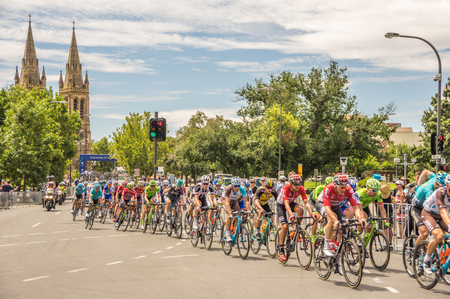 Adelaide South Australia 22 January 2017 The last stage of the Tour Down Under races around the street circuit of central Adelaideのeditorial素材