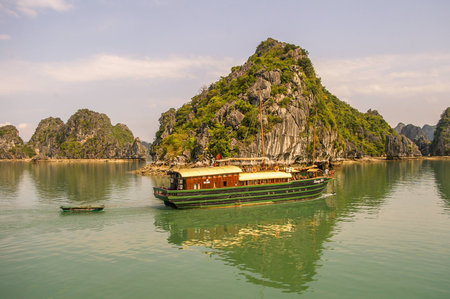 Halong City Vietnam 14 April 2009 Halong Bay is a World Heritage area in North Vietnam attracting...