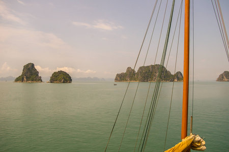 Halong Bay is a World Heritage area in North Vietnam attracting tourist from all over the world