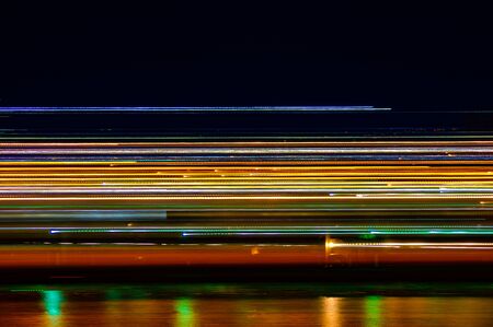 Abstract city lights of Port Adelaide in random patterns as background themesの写真素材