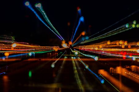 Abstract city lights of Port Adelaide in random patterns as background themesの写真素材