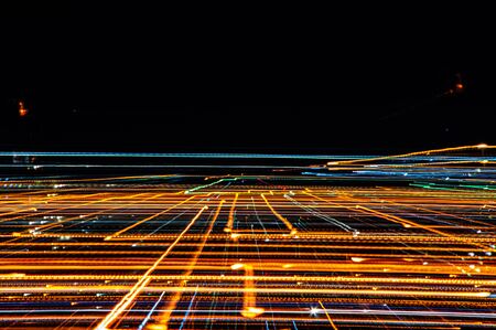 Abstract city lights of Port Adelaide in random patterns as background themesの写真素材