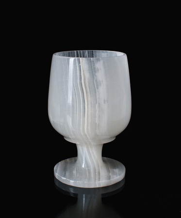 marble wine goblet on black backgroundの写真素材