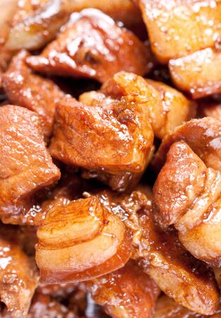 close-up shot of Filipino style pork adoboの写真素材