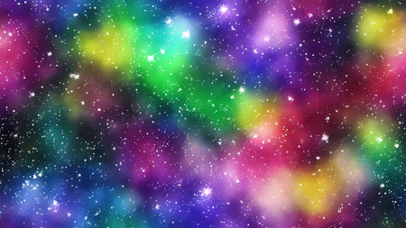 watercolor rainbow gradient galaxy stars backgroundの素材