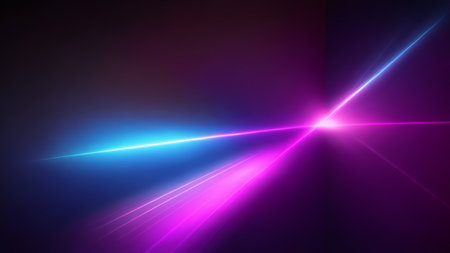 Futuristic high speed blue pink beam ray neon lightの素材