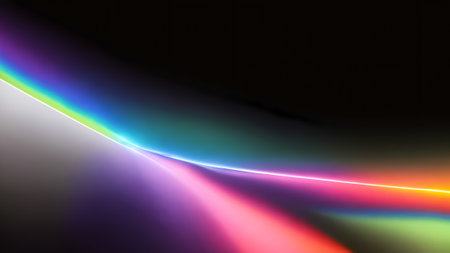 high speed rainbow beam ray of future technology transmission conceptの素材