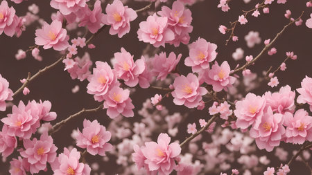 Branch of pink cherry blossom treeの素材