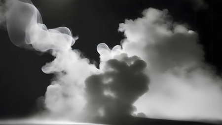 white smoke dark background mysterious magic surprise blurred magicalの素材