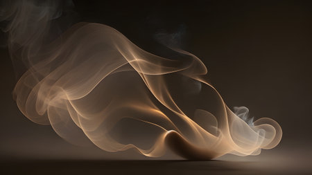 brown smoke dark background mysterious magic surprise blurred magical abstractの素材