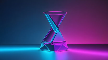 blue pink neon glass cup symmetry refraction future fashion abstract energyの素材
