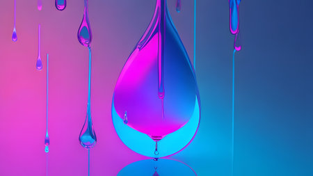blue pink neon water drop drip refraction future fashion abstract energyの素材