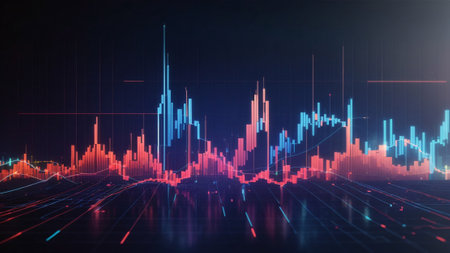 virtual abstract background with forex chart, stock market conceptの素材