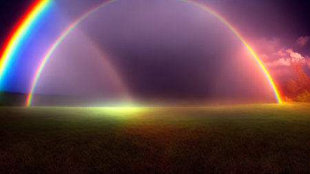 Rainbow colored neon beam, hope conceptの素材
