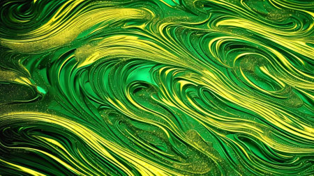 The emerald green water with golden sand, luxury and mystery conceptの素材