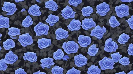 Blue roses, romantic atmosphere, luxury wedding, dark backgroundの素材