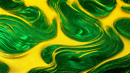 The emerald green water with golden sand, luxury and mystery conceptの素材