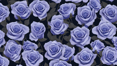 Blue roses, romantic atmosphere, luxury wedding, dark backgroundの素材