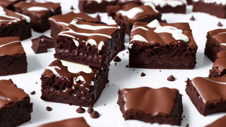 Chocolate Brownie Cake With White Background Chocolate Festivalの素材