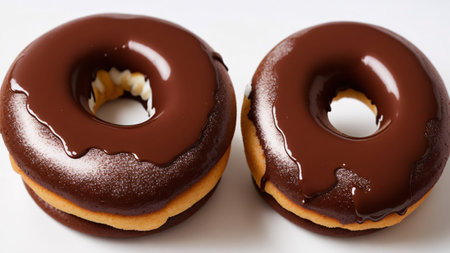 Dark Chocolate Donuts with white background Sweetness Chocolate Festivalの素材